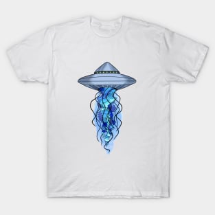 UFO Jellyfish - Blue Tailed Full Colour T-Shirt